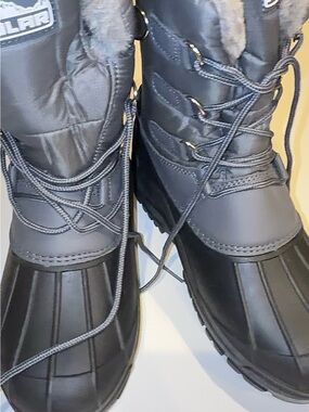 Polar Women's Grey Waterproof Faux Fur Duck Snow Boots Size 10 / EU 41